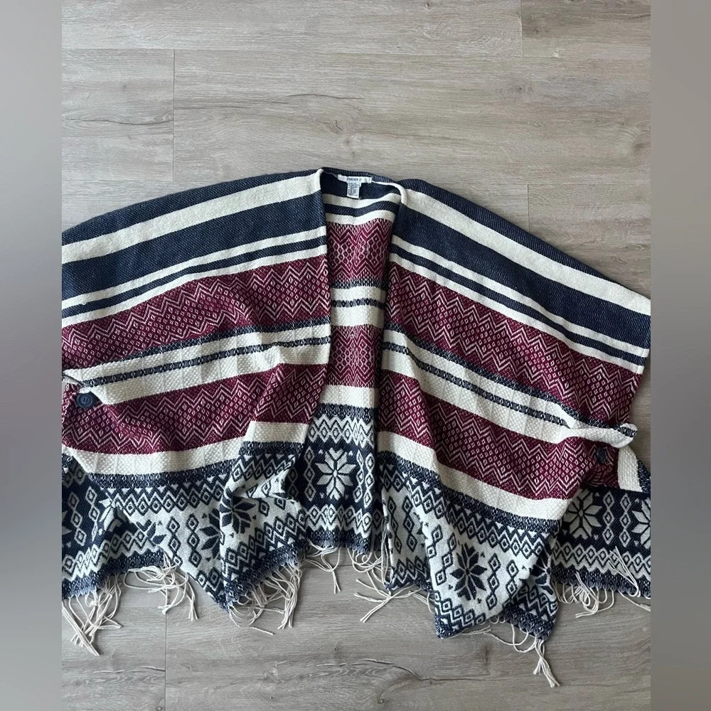 Forever 21 Poncho Stripes Boho One size